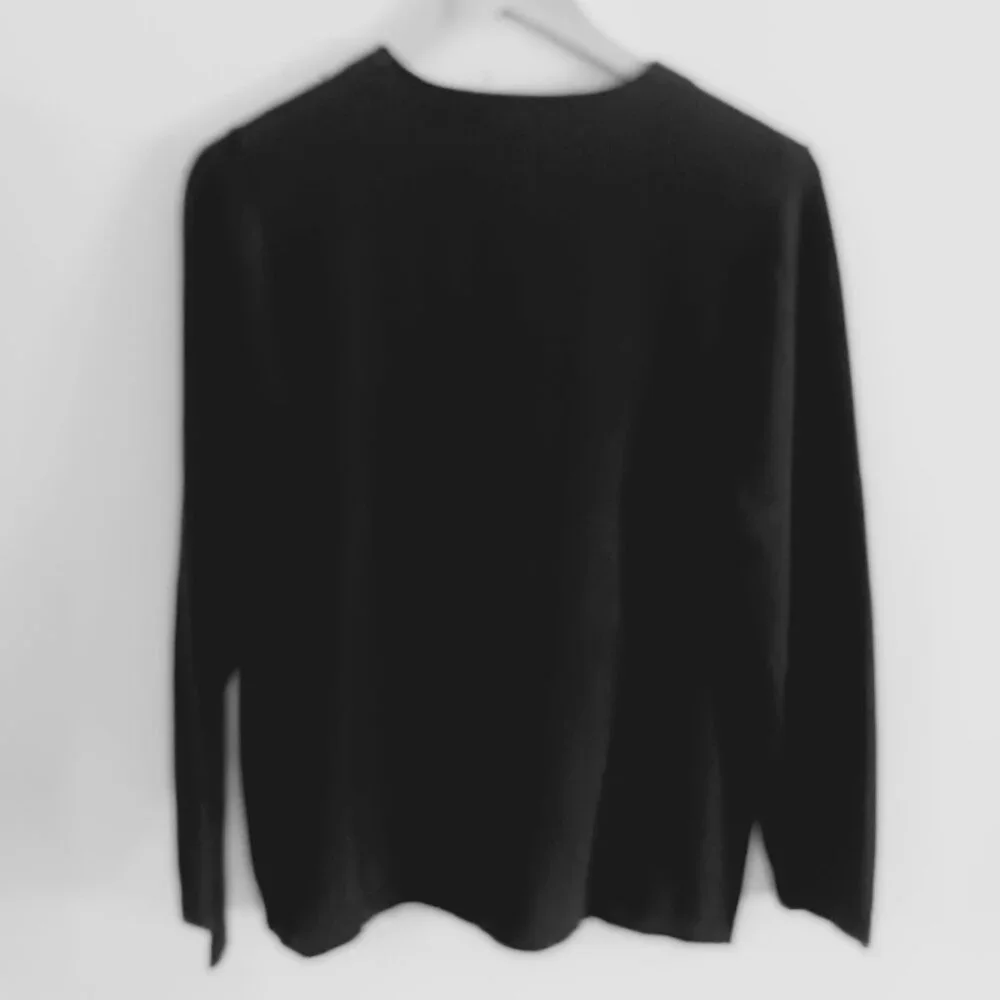 Quaker Factory NWOT Black Christmas Cardigan W/ Multi Color Sequins, Size Med.